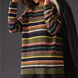 Anthropologie Multicolor Striped Sweater dress